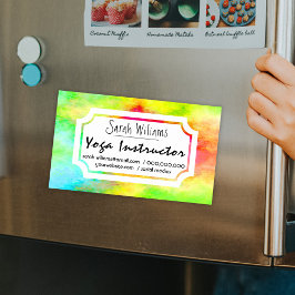 Modern Vattenfärg Yoga Läraren Visitkortmagnet