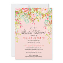 MODERN VATTENFÄRGENS BLOMMIGT inbjudningskort för 