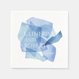Modern vattenfärgformer Bröllopsmonogram Pappersservett