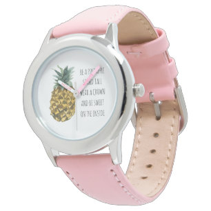 Modern vattenfärgsananas och positiv nyansot armbandsur