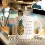 Modern vattenfärgsananas och positiv nyansot kaffemugg<br><div class="desc">Modern vattenfärgsananas och positiv nyansot</div>