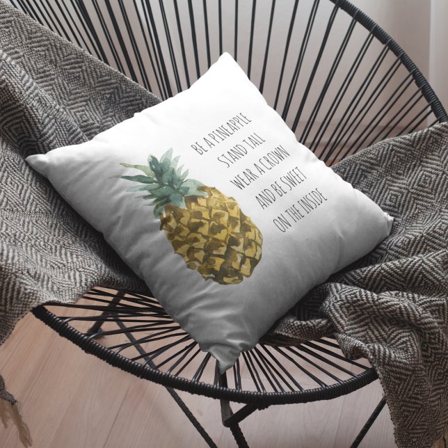 Modern vattenfärgsananas och positiv nyansot kudde (Skapare uppladdad)