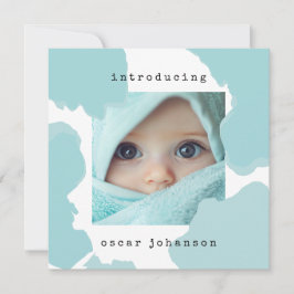 Modern vattenfärgsavisering i Baby i vattenmiljö Inbjudningar