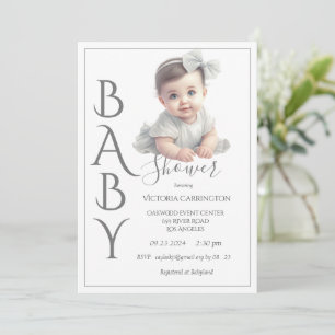 Modern vattenfärgsbabystövel inbjudningar