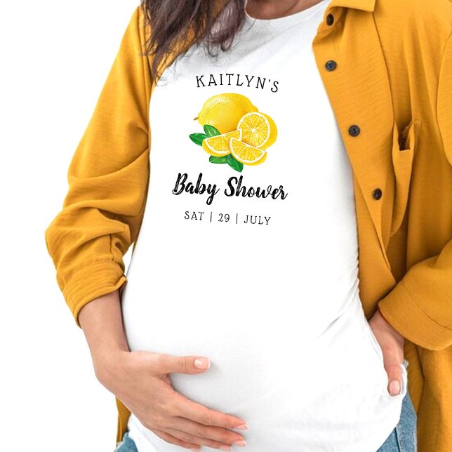 Modern vattenfärgsbabystövel Lemon Baby Shower T Shirt (Skapare uppladdad)