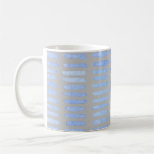 Modern vattenfärgsblå streck på Grått Kaffemugg