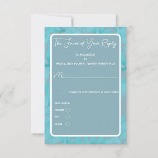 Modern vattenfärgsblått Blommigt design OSA Kort