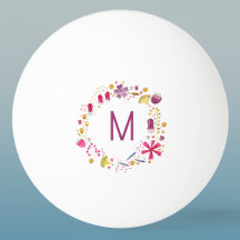 Modern vattenfärgsblomma - Monogram