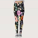 Modern vattenfärgsBlommigt Botaniskt blommaS Leggings<br><div class="desc">Botaniska blommor i Modern Watercolor Blommigt</div>