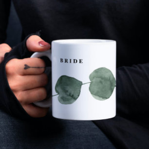 Modern vattenfärgsbrid i modern grekiska kaffemugg