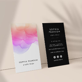 Modern vattenfärgsfack | Lodrät Social Media Visitkort