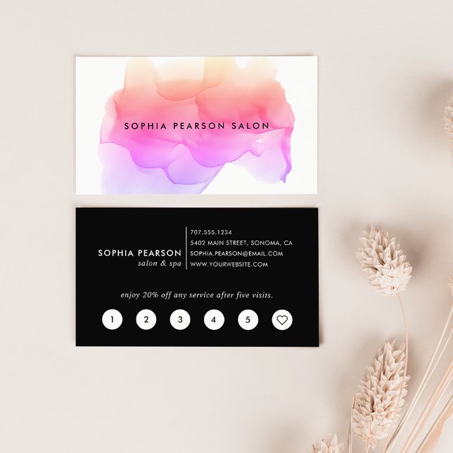 Modern vattenfärgsfack lojalitetskort (Skapare uppladdad)