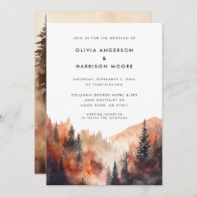 Modern vattenfärgsfall utomhusberget Bröllop