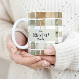 Modern vattenfärgsfallsfamilj Namn Kaffemugg