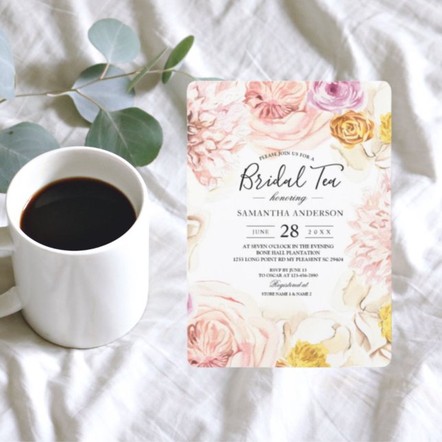 Modern vattenfärgsfärgad Blommigt Ram Inbjudningar (Skapare uppladdad)