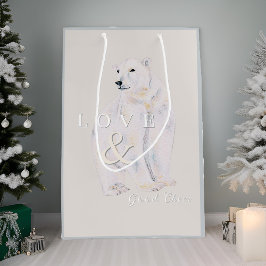 Modern vattenfärgsfärgad Polar Bear jul-typografi