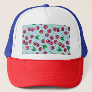 Modern vattenfärgsfärja: Juicy Berry Mönster Keps