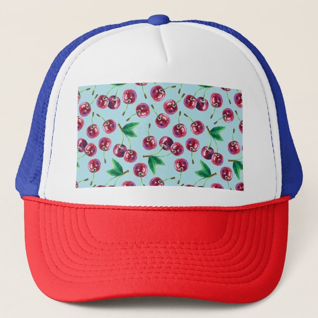 Modern vattenfärgsfärja: Juicy Berry Mönster Keps (Framsida)