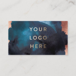 Modern vattenfärgsflottan blå Ro Guld Visitkort
