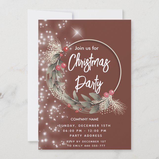 Modern vattenfärgsgreeneri wandecompany inbjudningar (Framsida)