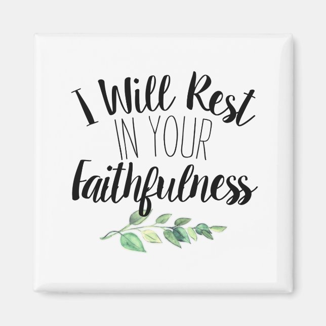 Modern vattenfärgsgrön och klottorsvit magnet (Framsidan)