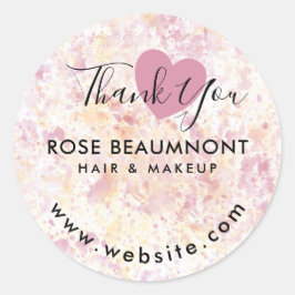 Modern vattenfärgsgul klassisk rund etikett