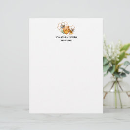 Modern vattenfärgshoneycombi med bin brevhuvud