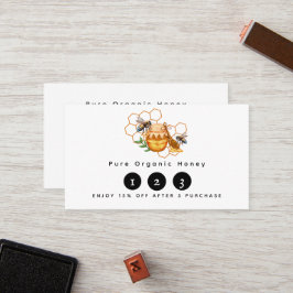 Modern vattenfärgshoneycombi med bin lojalitetskort