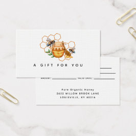 Modern vattenfärgshoneycombi med bipresentkort visitkort