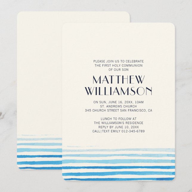 Modern vattenfärgsinbjudan till kommunfullmäktige  inbjudningar (Fram/baksida)