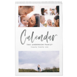Modern vattenfärgskript - multifotokalender kalender