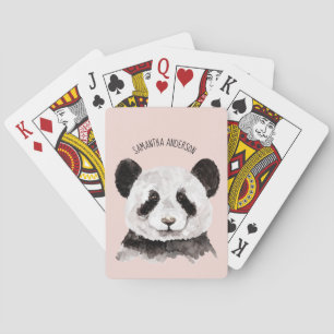 Modern vattenfärgspanda med Namn och pastellers Ro Casinokort