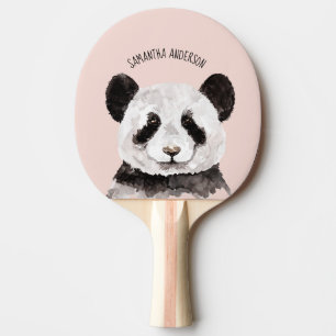 Modern vattenfärgspanda med Namn och pastellers Ro Pingisracket