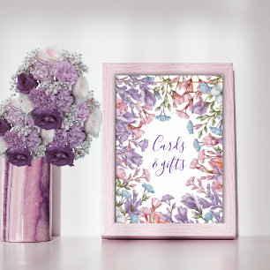Modern vattenfärgspastel lila rosa wildblomma #2 poster
