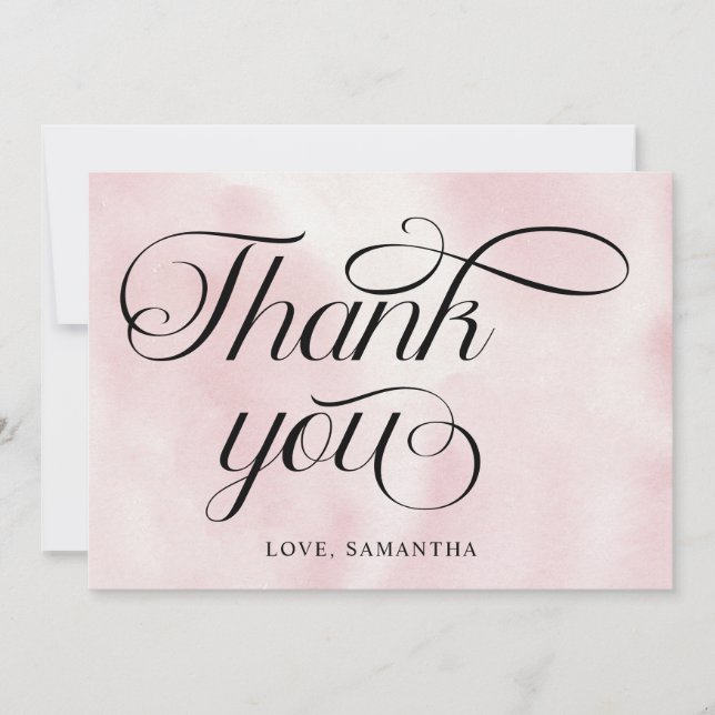 Modern vattenfärgsprogram Rosa Cloud Nine Baby Sho Tack Kort (Framsida)