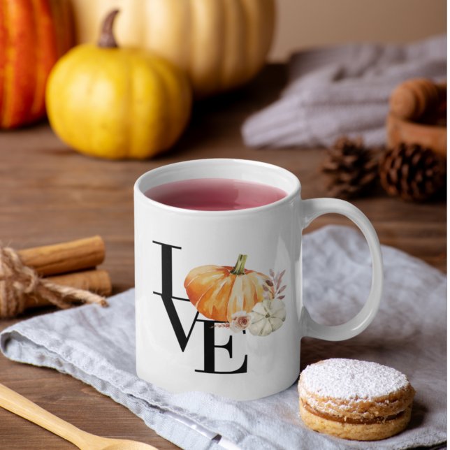 Modern vattenfärgspumpa med Orange med Kärlek Kaffemugg (Skapare uppladdad)