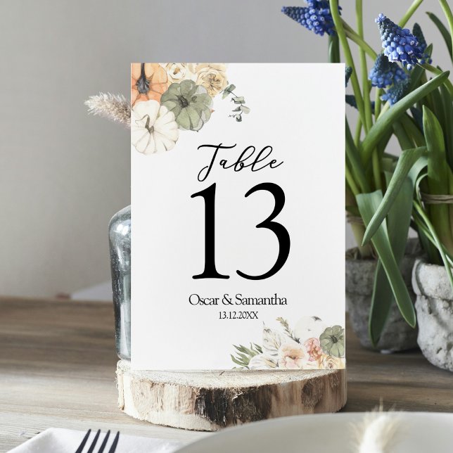 Modern vattenfärgspumpor och blommor bordsnummer (Skapare uppladdad)