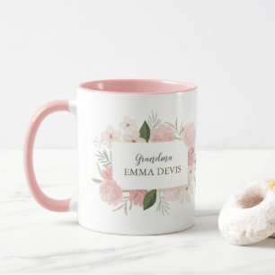 Modern vattenfärgsskript elegant blommigt morma Tw Mugg