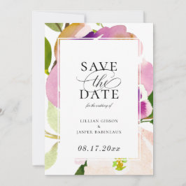 Modern vattenfärgssommartid - Blommigt Spara datum Meddelande