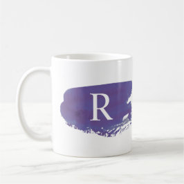 Modern vattenfärgsswash-monogram  kaffemugg