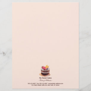 Modern vattenfärgstårta patisserie cuptårta desser brevhuvud
