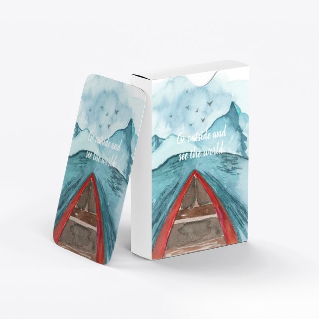 Modern vattenfärgstyp Se World Quote Casinokort (Skapare uppladdad)