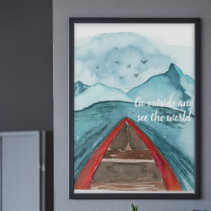 Modern vattenfärgstyp Se World Quote Poster