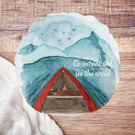 Modern vattenfärgstyp Se World Quote Rund Kudde