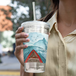 Modern vattenfärgstyp Se World Quote Take Away Mugg