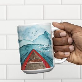 Modern vattenfärgstyp Se World Quote Två-Tonad Mugg