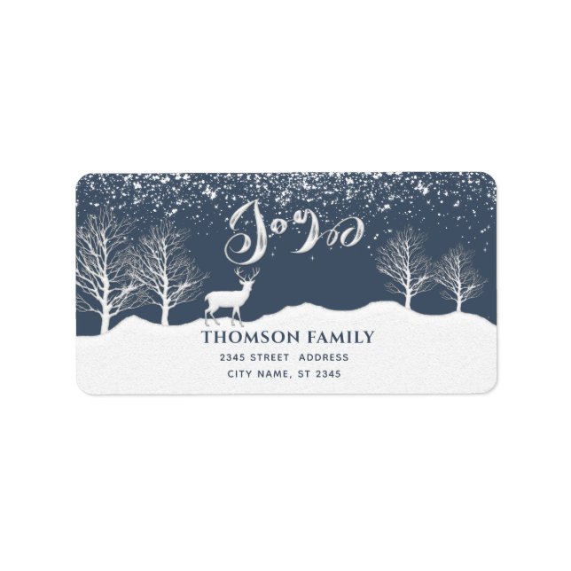 Modern vattenfärgsvektorscen Joy Helgdag Adressetikett (Framsidan)