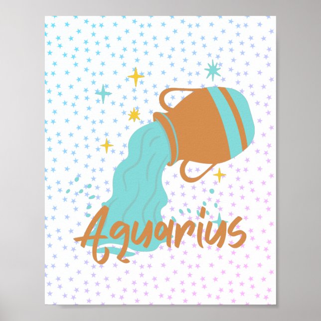 Modern Vattumannens Zodiakus Poster (Framsidan)