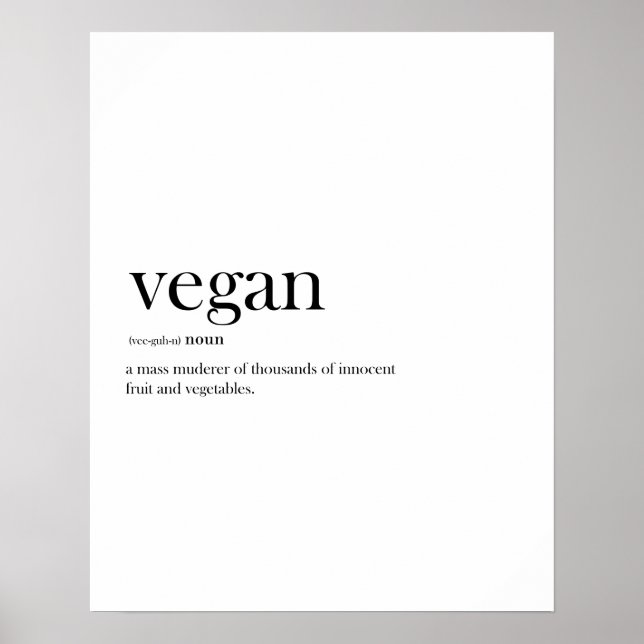 Modern Vegan - lustig definitionstyp Poster (Framsidan)