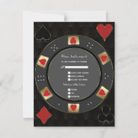 Modern Vegas Casino Guld Poker Chip Bröllop